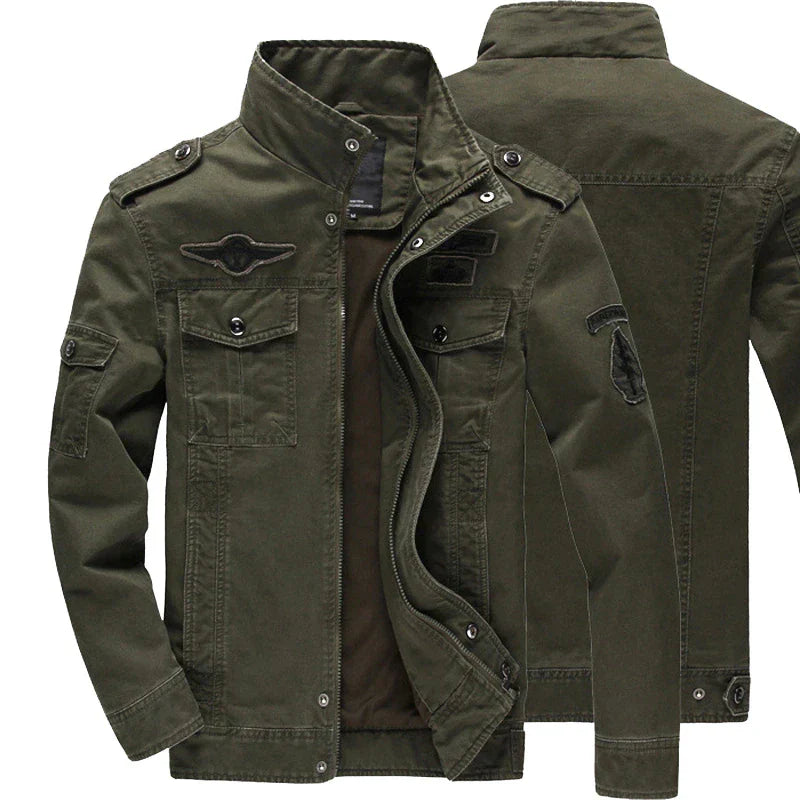 Men's Casual Utility Jacket with Stand-Up Collar - Stylish & Functional Outerwear for Everyday Wear