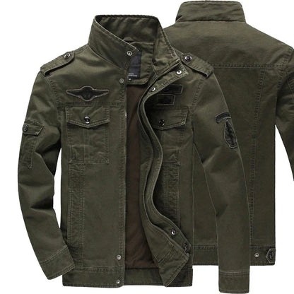Men's Casual Utility Jacket with Stand-Up Collar - Stylish & Functional Outerwear for Everyday Wear