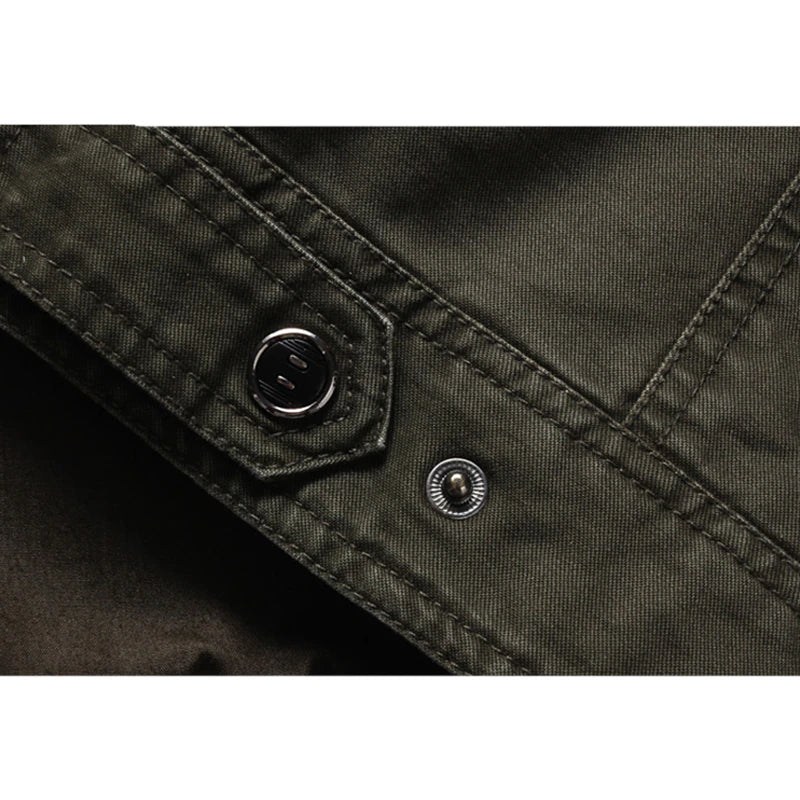 Men's Casual Utility Jacket with Stand-Up Collar - Stylish & Functional Outerwear for Everyday Wear