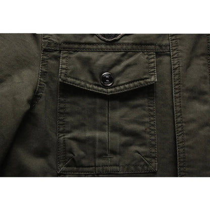 Men's Casual Utility Jacket with Stand-Up Collar - Stylish & Functional Outerwear for Everyday Wear