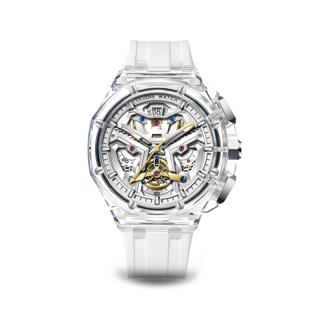 Automatic Skeleton Watch with Rugged Stainless Steel Case and 30M Water Resistance – Limited Edition Timepiece for Road Warriors 0