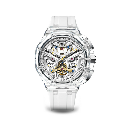 Automatic Skeleton Watch with Rugged Stainless Steel Case and 30M Water Resistance – Limited Edition Timepiece for Road Warriors 0