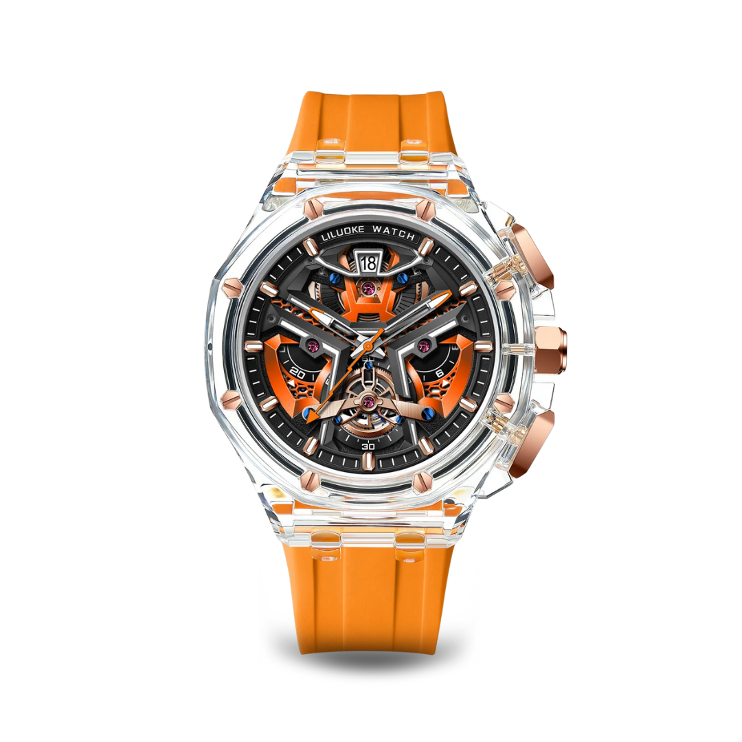 Automatic Skeleton Watch with Rugged Stainless Steel Case and 30M Water Resistance – Limited Edition Timepiece for Road Warriors 8