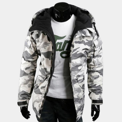 Men's Camouflage Hooded Jacket - Stylish Camo Outdoor Jacket for Hunting, Camping, and Casual Wear