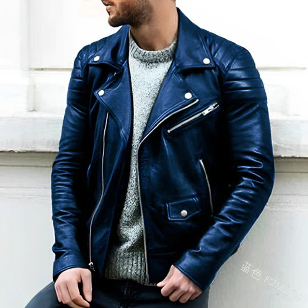 Men's Double Breasted Leather Jacket - Stylish, Durable, Classic Outerwear for Fashion-Forward Looks