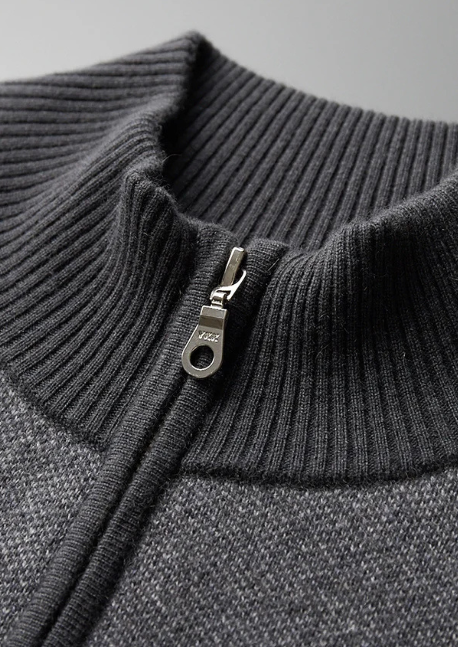 Cashmere Cardigan Black Jacquard Zip 5