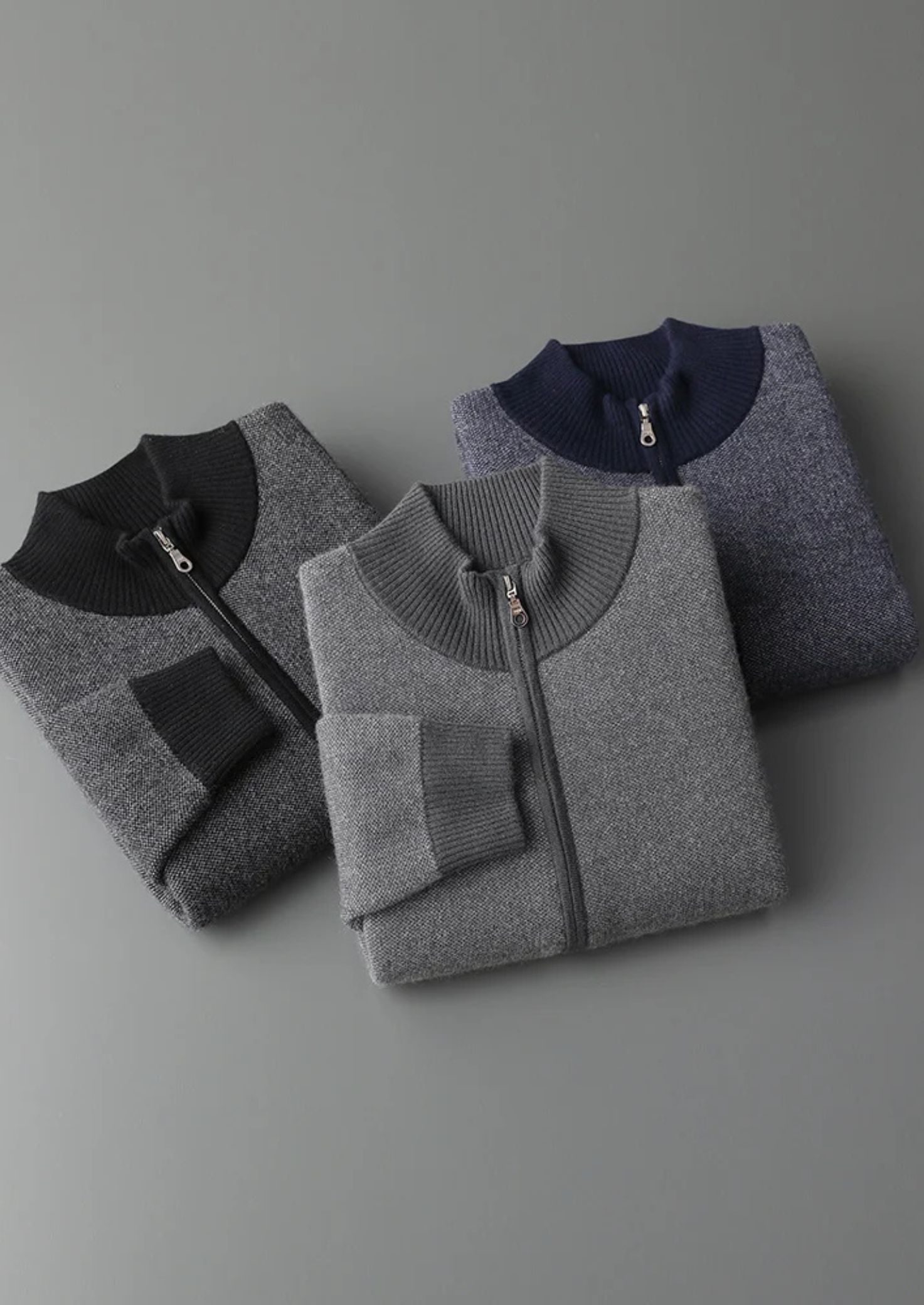 Cashmere Cardigan Black Jacquard Zip 8