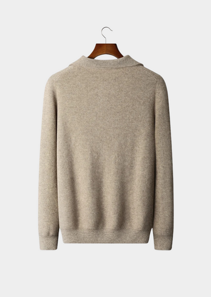 Cashmere Sweater Grey Ribbed Half-Zip 2