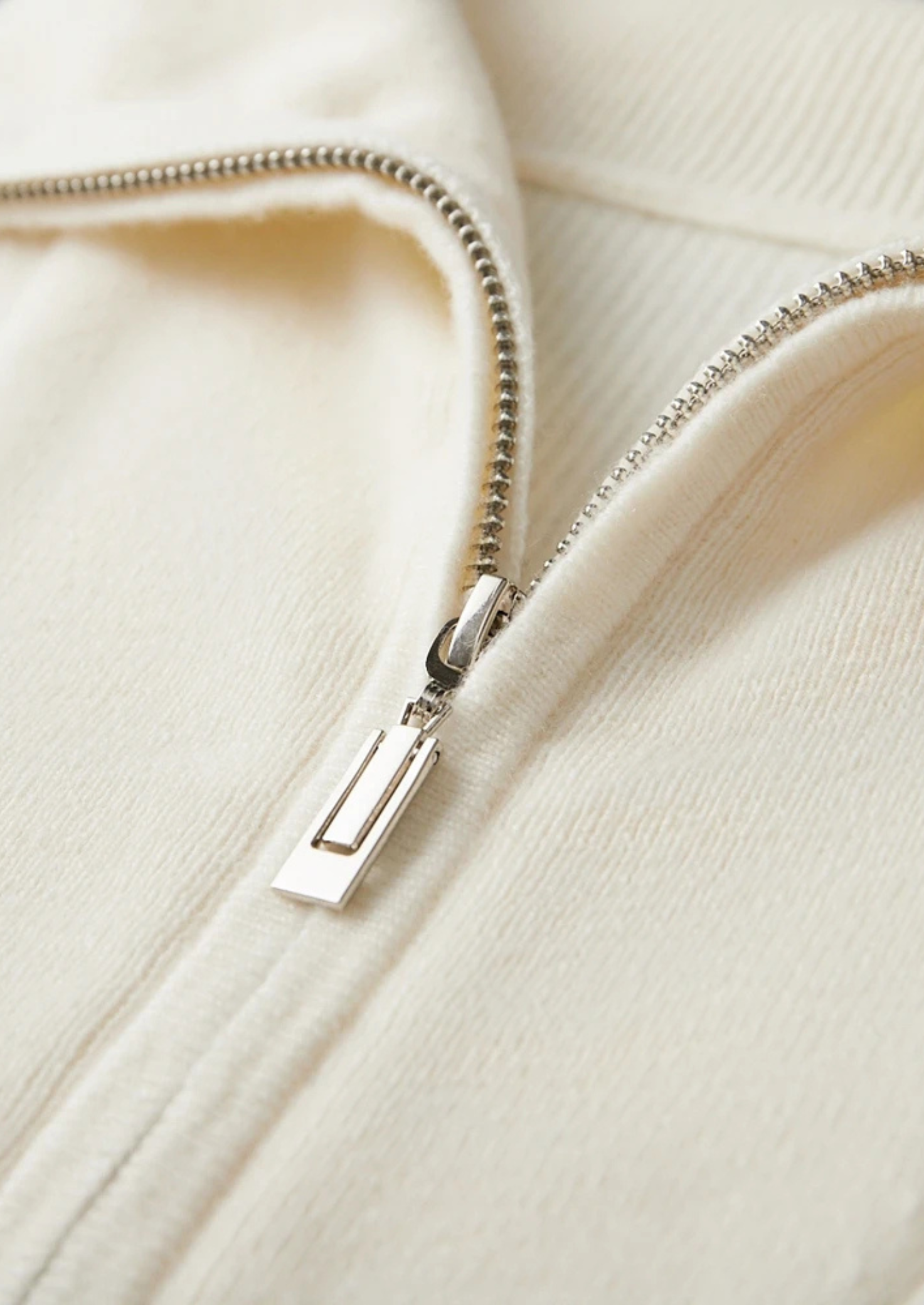 Cashmere Sweater Grey Ribbed Half-Zip 7