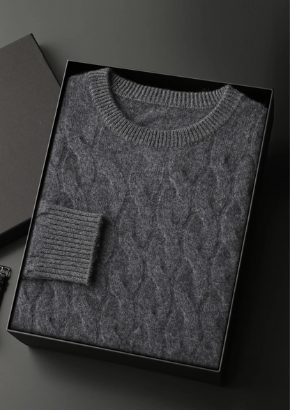 Cashmere Sweater Women Cream Cable Knit Crewneck