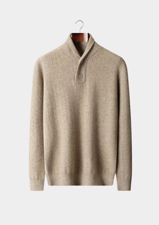 Cashmere Sweater Women's Zigzag Button Design Soft Lightweight