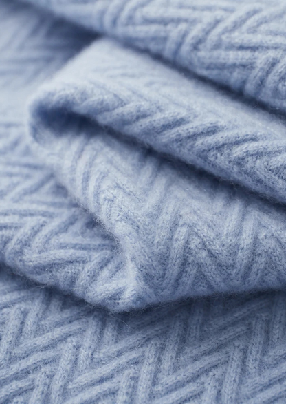 Cashmere Sweater Women's Zigzag Button Design Soft Lightweight