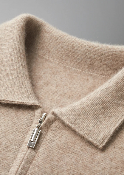 Cashmere Zipper Cardigan Gray