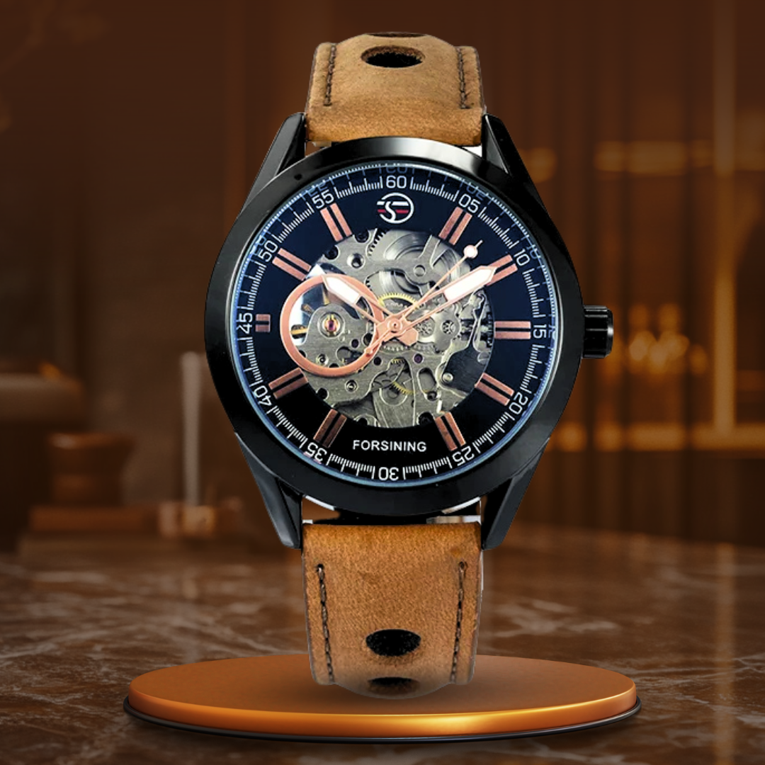 Casual Sports Automatic Watch with Skeleton Design and 3ATM Water Resistance – Luminous Hands, Durable for Everyday Wear