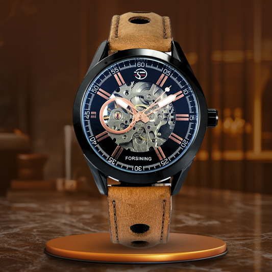 Casual Sports Automatic Watch with Skeleton Design and 3ATM Water Resistance – Luminous Hands, Durable for Everyday Wear