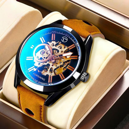 Casual Sports Automatic Watch with Skeleton Design and 3ATM Water Resistance – Luminous Hands, Durable for Everyday Wear