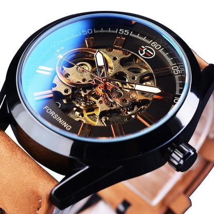 Casual Sports Automatic Watch with Skeleton Design and 3ATM Water Resistance – Luminous Hands, Durable for Everyday Wear