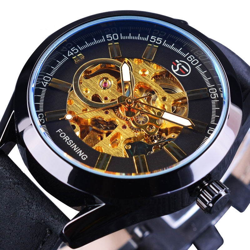 Casual Sports Automatic Watch with Skeleton Design and 3ATM Water Resistance – Luminous Hands, Durable for Everyday Wear