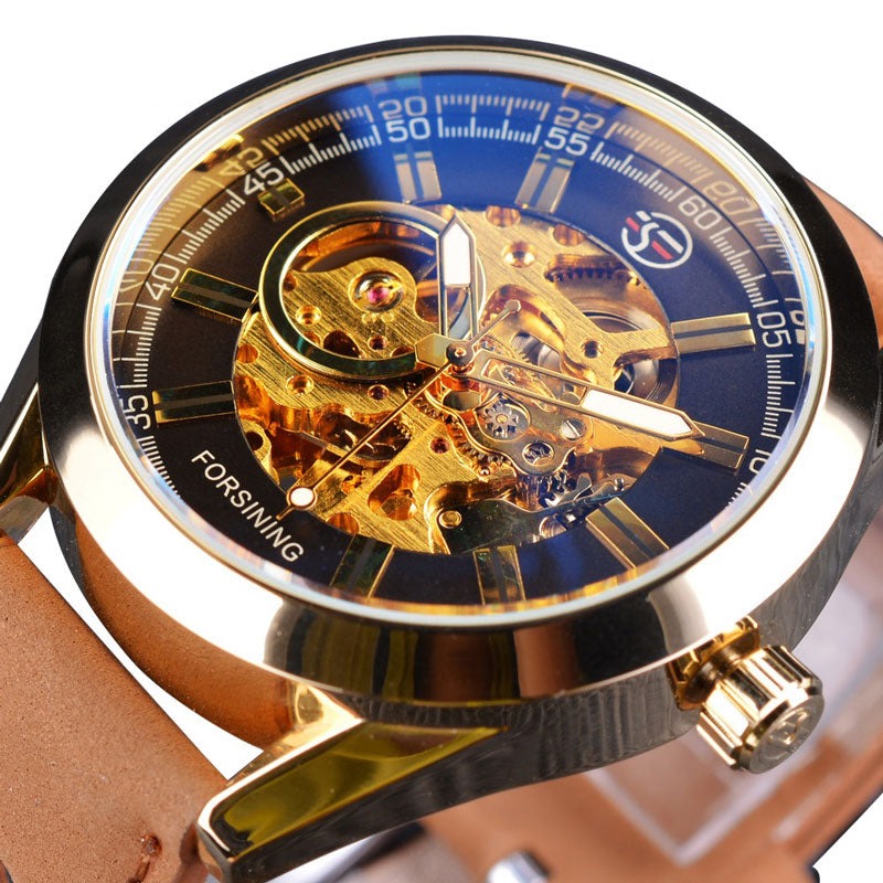 Casual Sports Automatic Watch with Skeleton Design and 3ATM Water Resistance – Luminous Hands, Durable for Everyday Wear