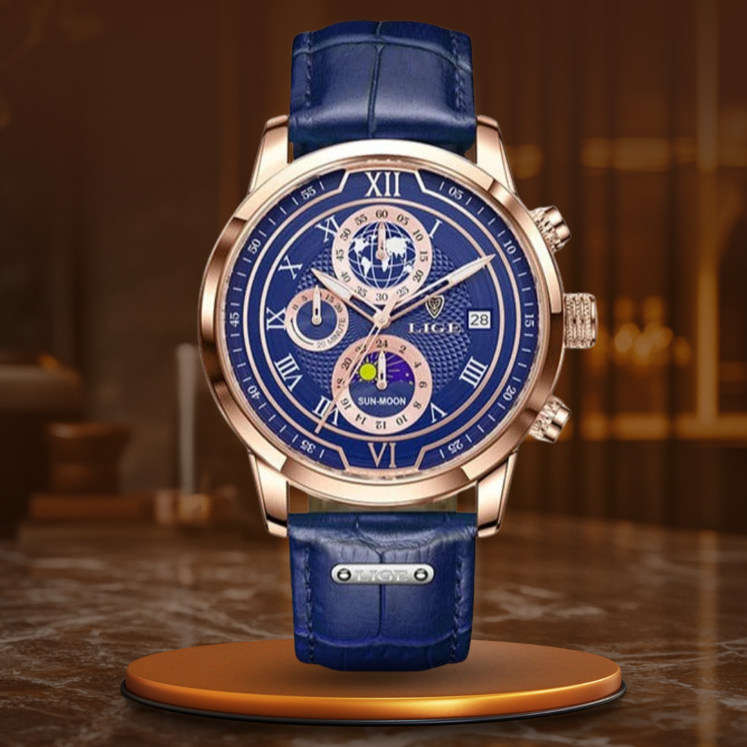 Chronograph Watch with Quartz Movement – 43mm Case, 22mm Band