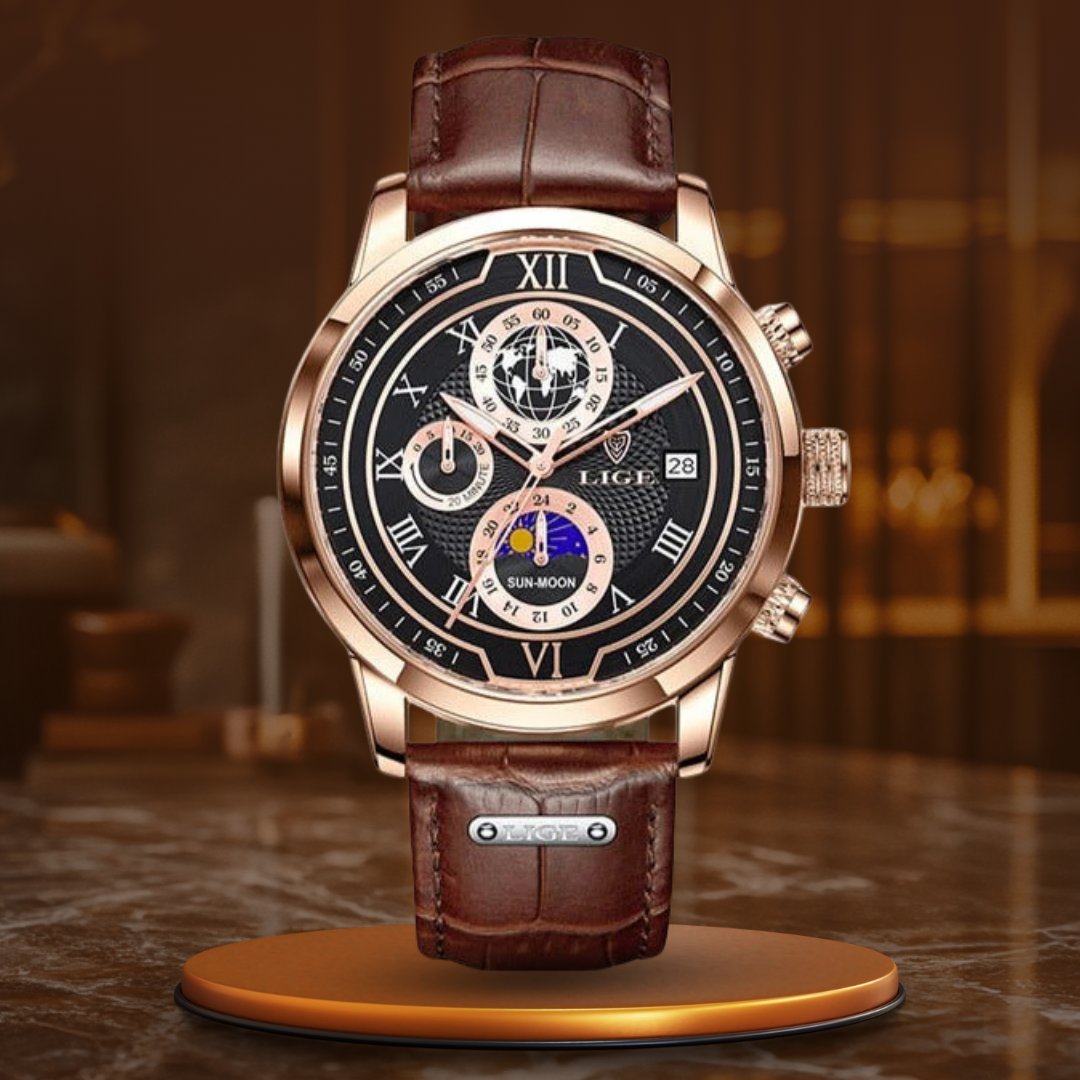 Chronograph Watch with Quartz Movement – 43mm Case, 22mm Band