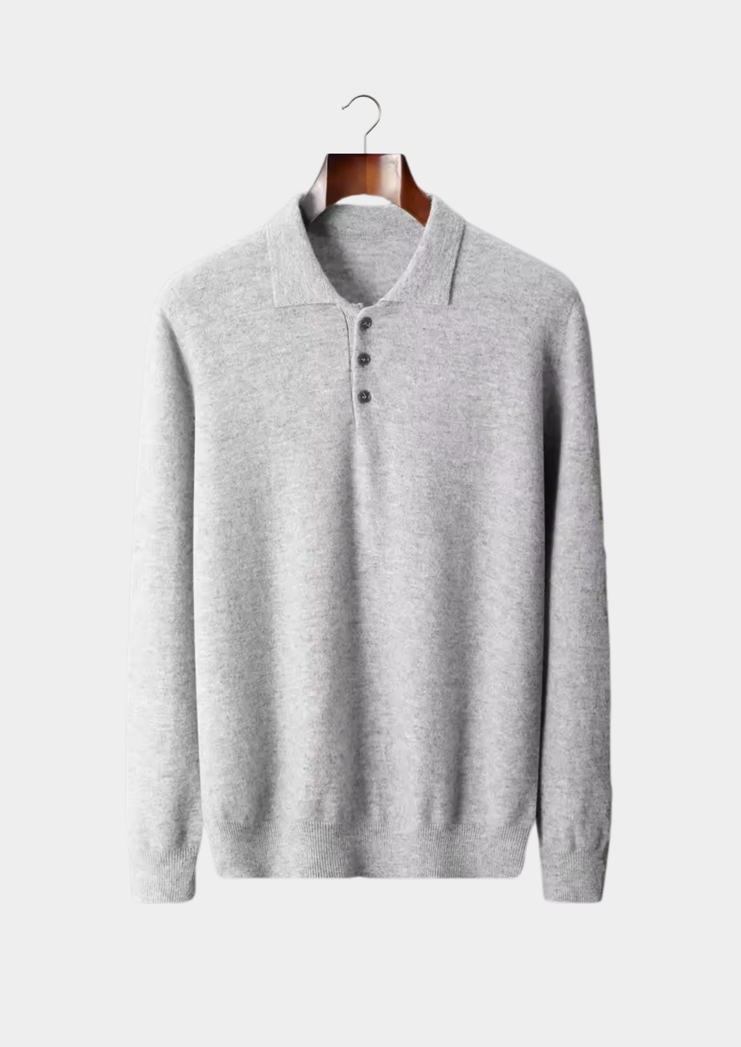 Classic Polo Sweater Navy Extra-Fine Merino Wool 1