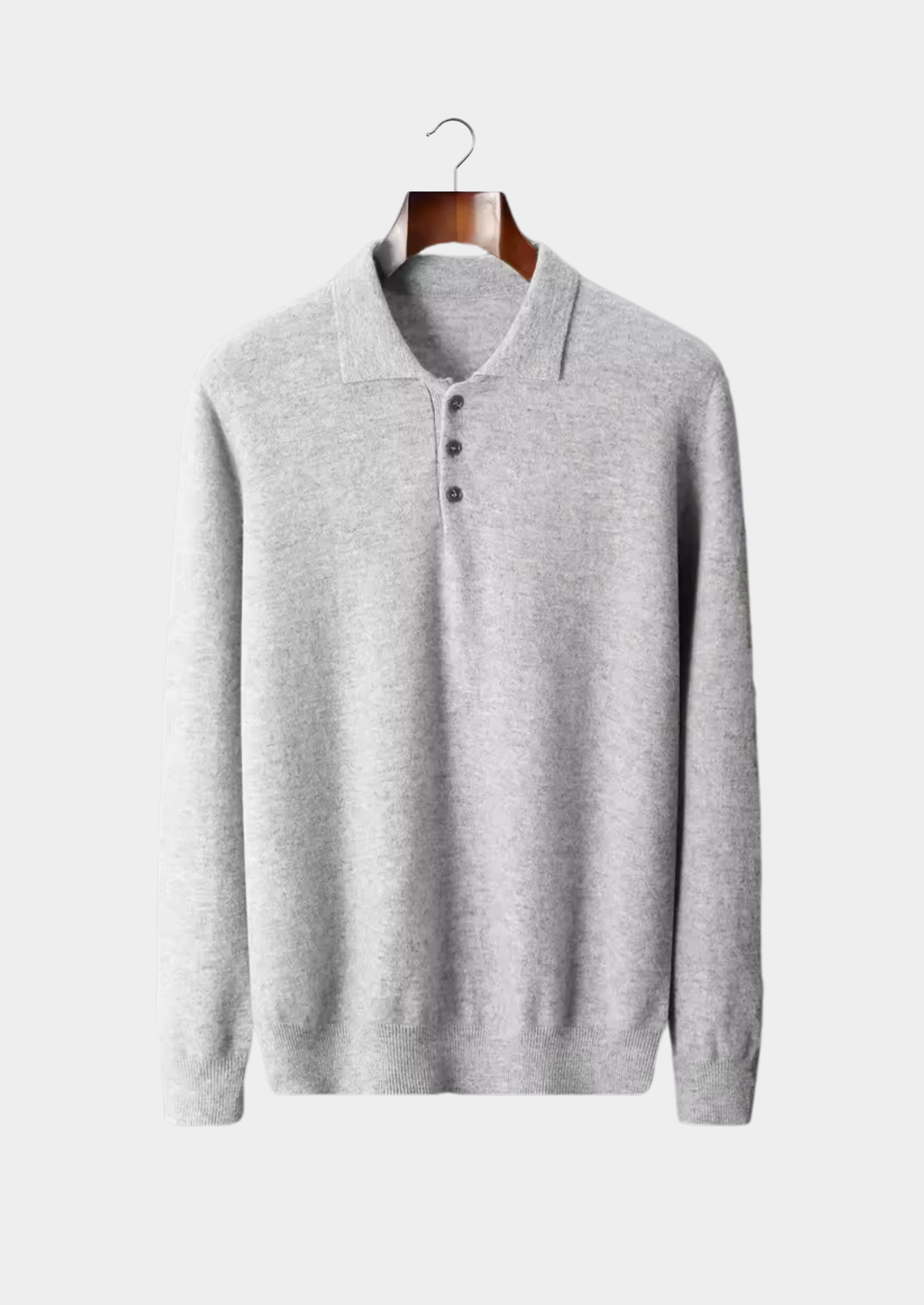 Classic Polo Sweater Navy Extra-Fine Merino Wool 1