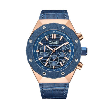Classic Quartz Men's Watch with Stainless Steel Band, Chronograph Function, and Water Resistance 5