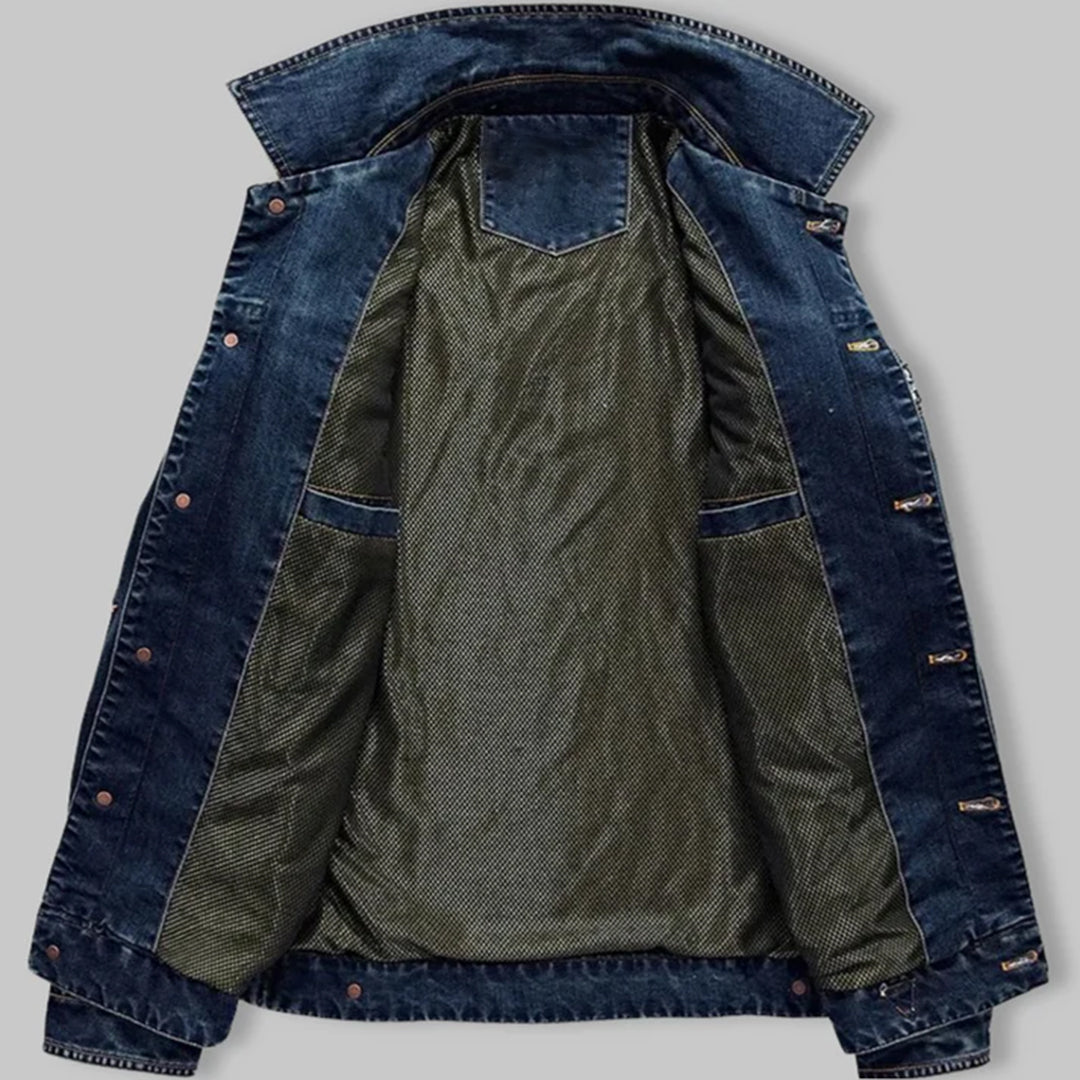 Men's Stylish Denim Jacket with Button Closure and Functional Pockets - Trendy Casual Outerwear for Every Season