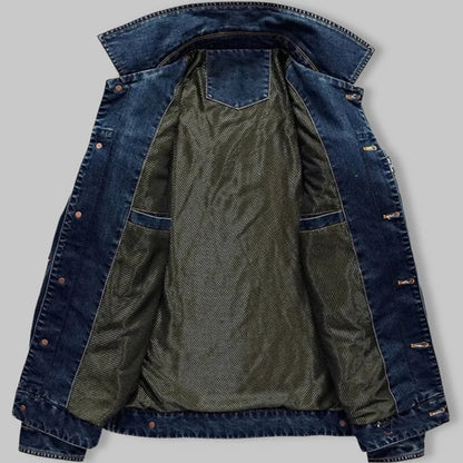 Men's Stylish Denim Jacket with Button Closure and Functional Pockets - Trendy Casual Outerwear for Every Season
