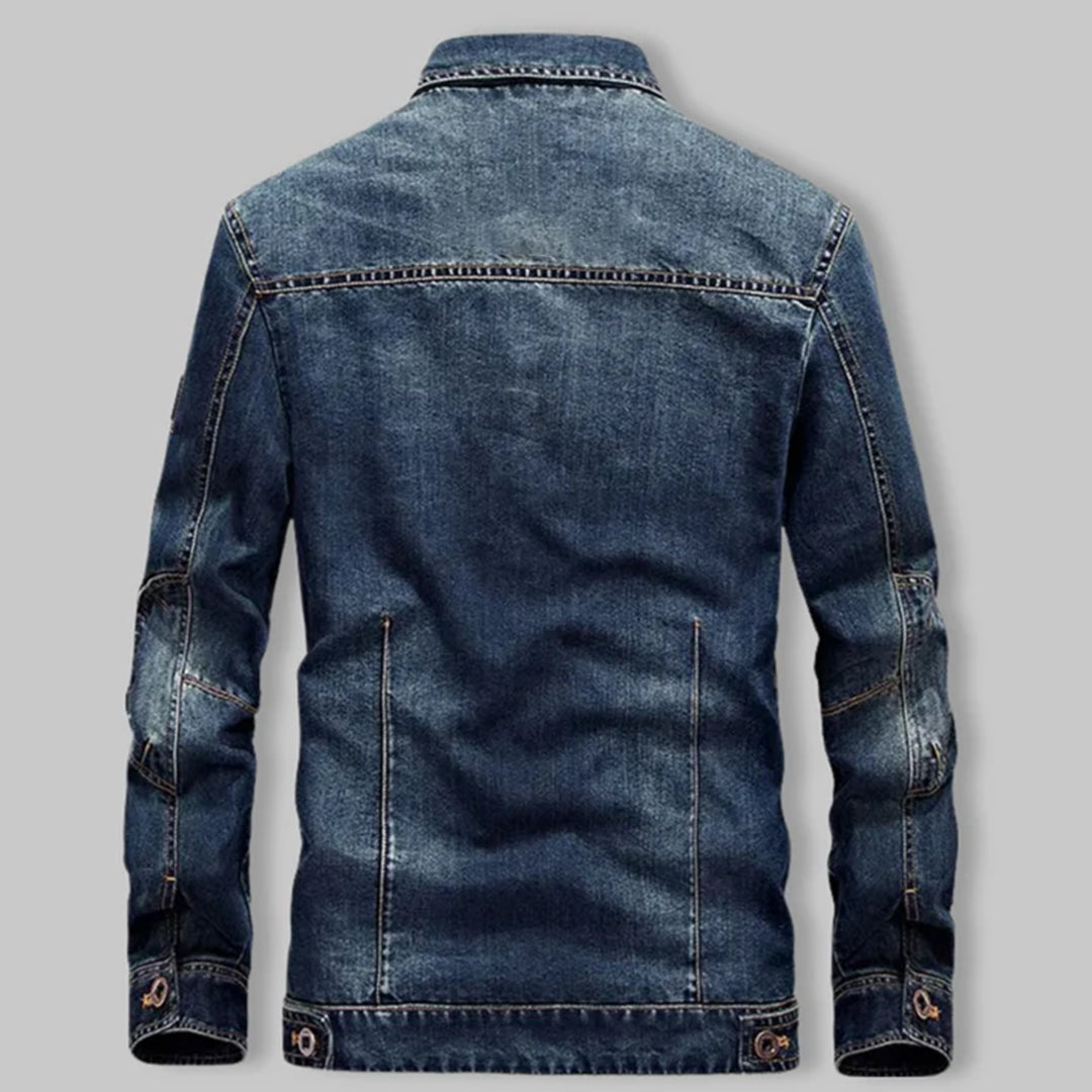 Men's Stylish Denim Jacket with Button Closure and Functional Pockets - Trendy Casual Outerwear for Every Season