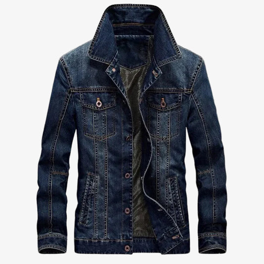 Men's Stylish Denim Jacket with Button Closure and Functional Pockets - Trendy Casual Outerwear for Every Season