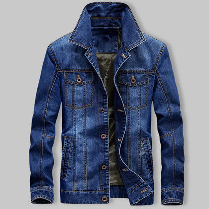 Men's Stylish Denim Jacket with Button Closure and Functional Pockets - Trendy Casual Outerwear for Every Season