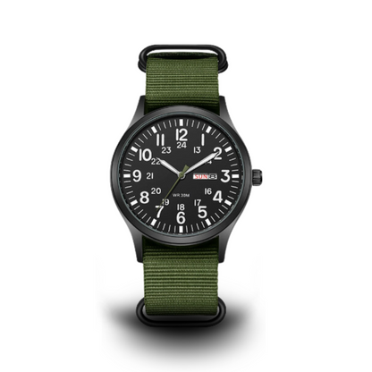 Durable Field Watch with Fabric Strap – Rugged Design, Precision Quartz Movement for Outdoor Adventures