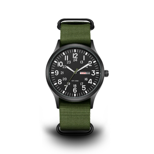 Durable Field Watch with Fabric Strap – Rugged Design, Precision Quartz Movement for Outdoor Adventures