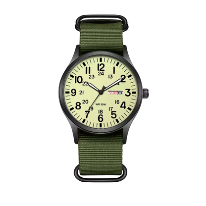 Durable Field Watch with Fabric Strap – Rugged Design, Precision Quartz Movement for Outdoor Adventures