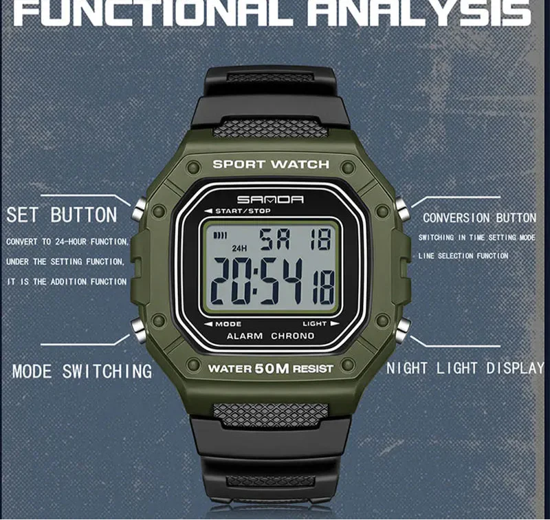 Durable Military Digital Watch with Shock Resistance and Waterproof Design – Tactical Army Watch for Men with Large LED Display 5