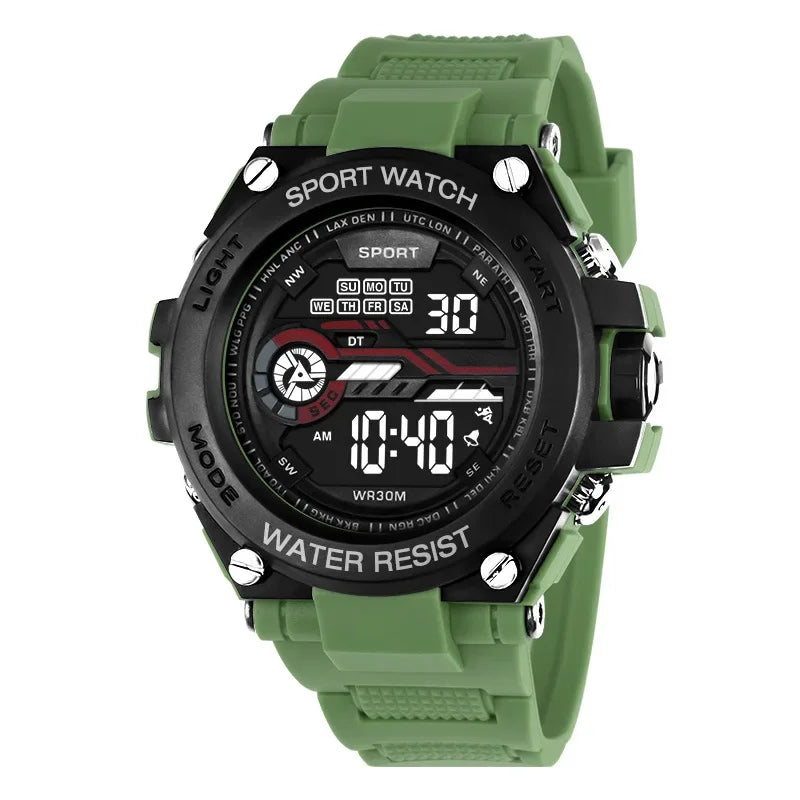 Durable Outdoor Digital Sports Watch with LED Display, Water Resistant, Shock Resistant, Multiple Functions – Ideal for Athletes and Adventurers 10