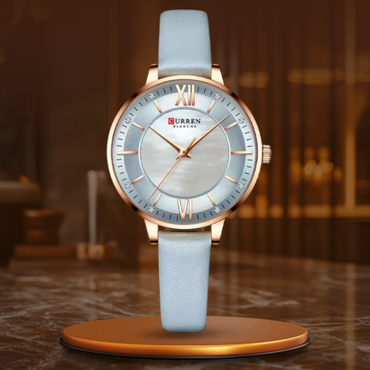 Elegant Ladies Quartz Watch with Leather Strap – Waterproof and Stylish Timepiece for Women