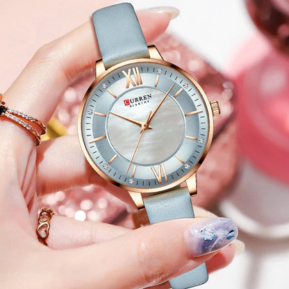 Elegant Ladies Quartz Watch with Leather Strap – Waterproof and Stylish Timepiece for Women