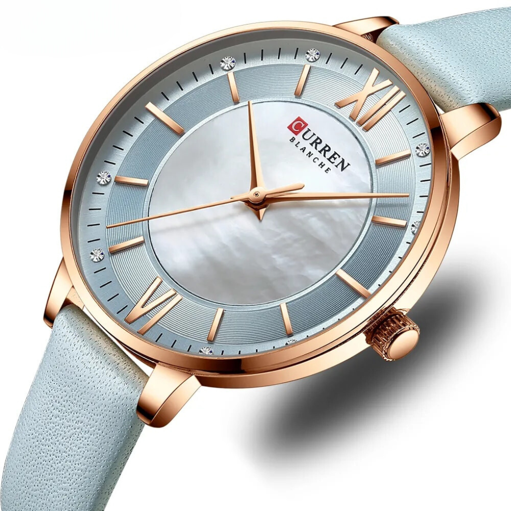 Elegant Ladies Quartz Watch with Leather Strap – Waterproof and Stylish Timepiece for Women