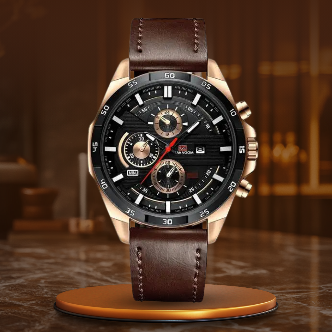 Elegant Multifunctional Watch with Quartz Movement – 46mm Dial, Date Display