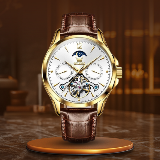 Elegant Quartz Analog Watch with Leather Strap – Minimalist Design for Any Occasion 0