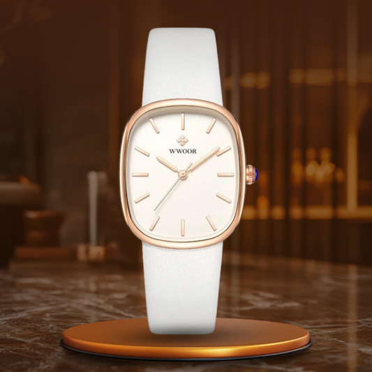Elegant Women's Quartz Watch with Leather Strap – Minimalist Design for Ladies