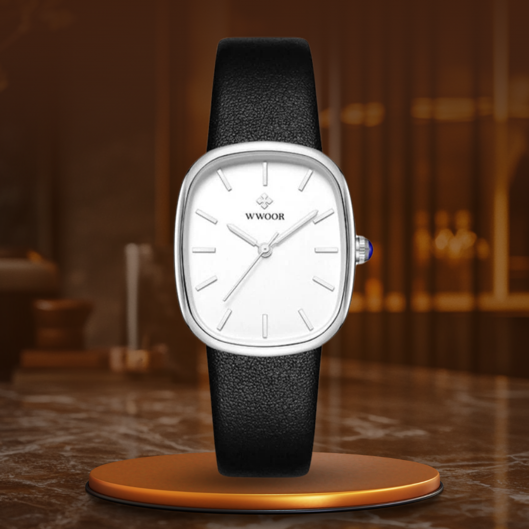 Elegant Women's Quartz Watch with Leather Strap – Minimalist Design for Ladies