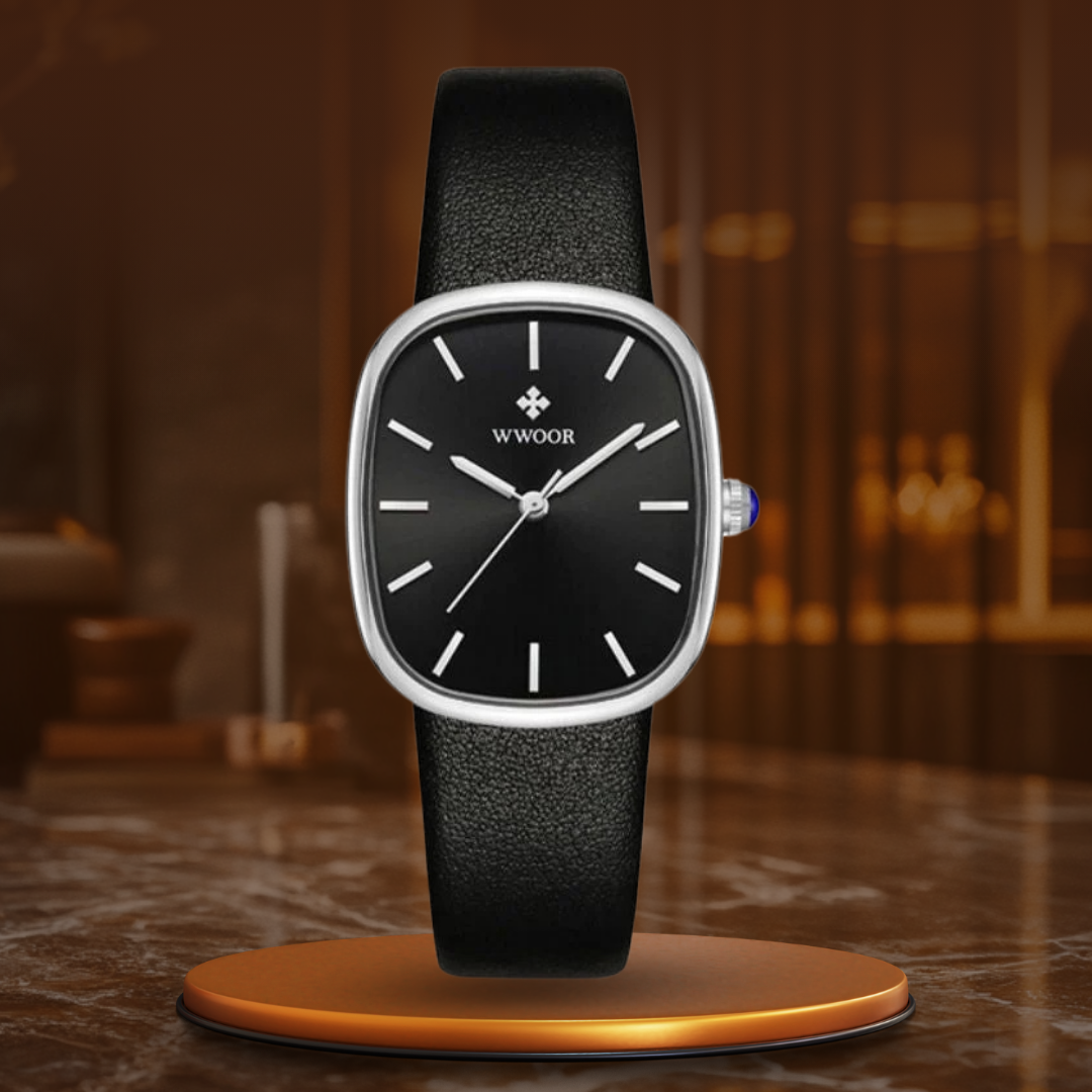 Elegant Women's Quartz Watch with Leather Strap – Minimalist Design for Ladies