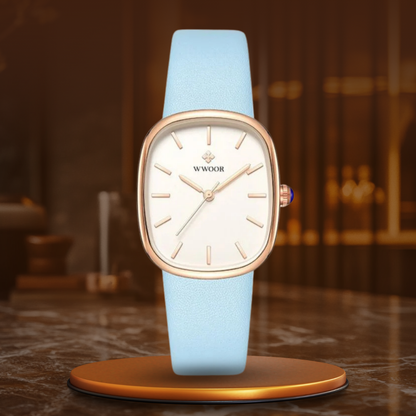 Elegant Women's Quartz Watch with Leather Strap – Minimalist Design for Ladies