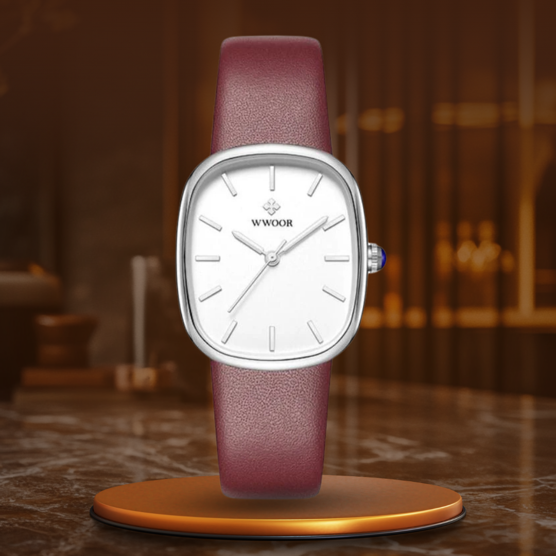 Elegant Women's Quartz Watch with Leather Strap – Minimalist Design for Ladies