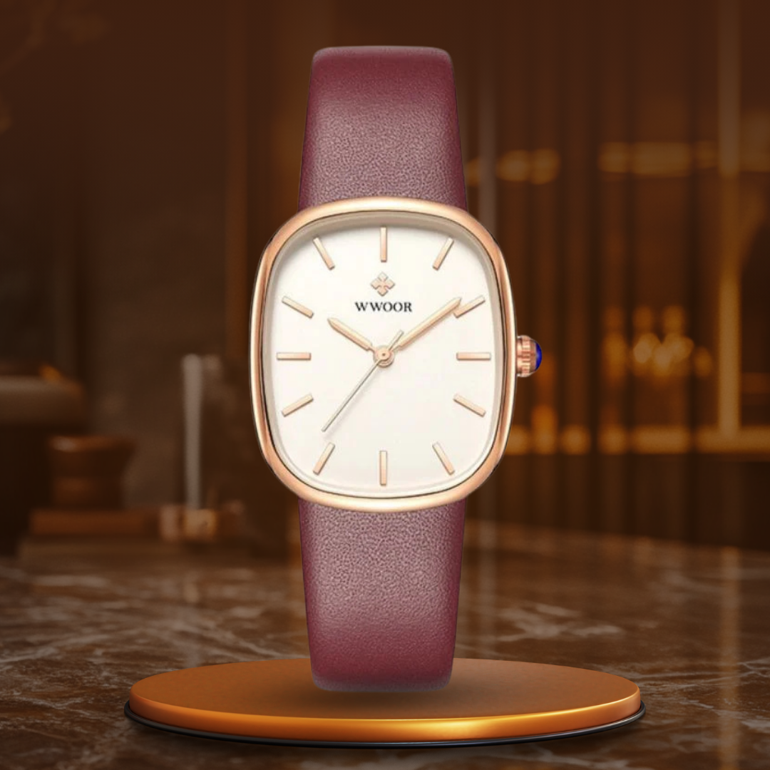 Elegant Women's Quartz Watch with Leather Strap – Minimalist Design for Ladies