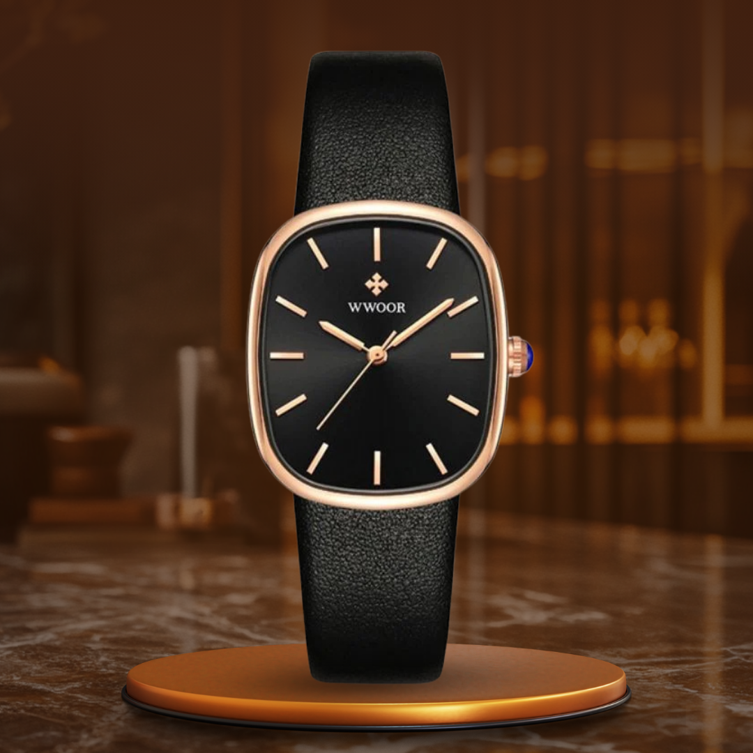 Elegant Women's Quartz Watch with Leather Strap – Minimalist Design for Ladies